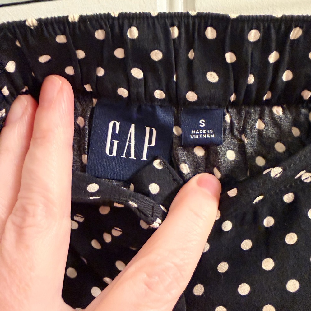 Gap Polka Dot Button-Down Midi Skirt black and white size Small NWOT - Picture 2 of 6